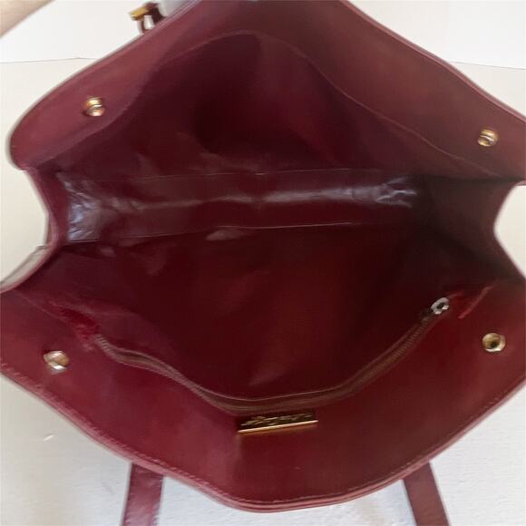 CARTIER Vintage Large Burgandy Leather Doctors Unisex Handbag - Picture 10 of 16